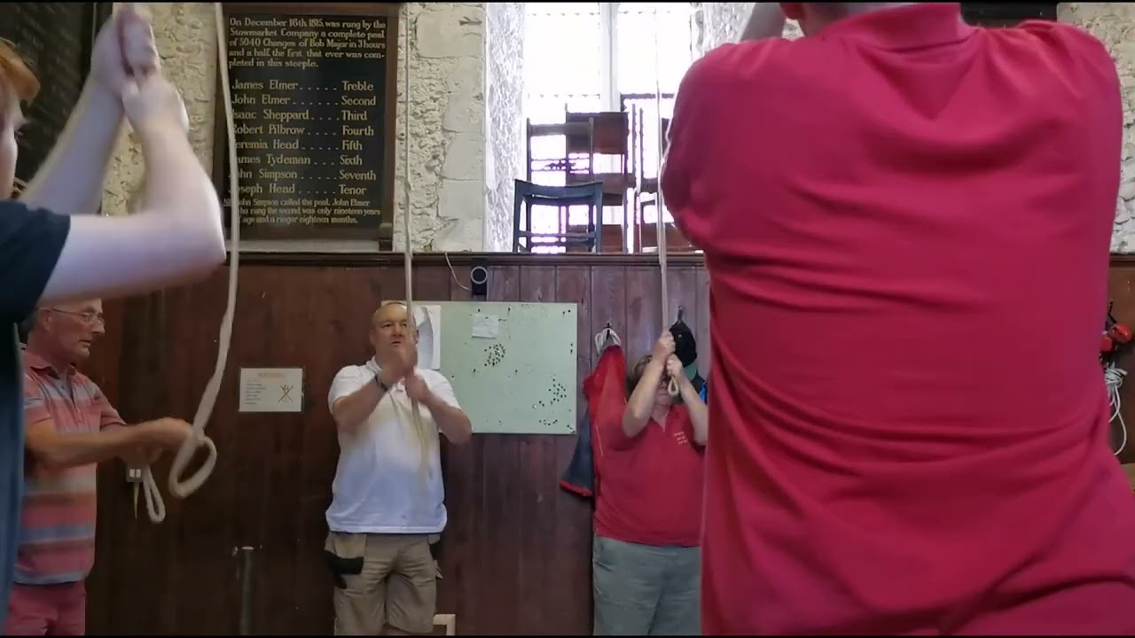 First ringing on the bells, Little Bob Royal at Stowmarket, 10 bells 19-3-15 cwt in D