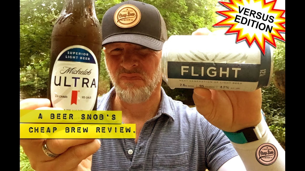 Yuengling Flight vs Michelob Ultra Beer Comparison Review by A Beer Snob's Cheap Brew Review
