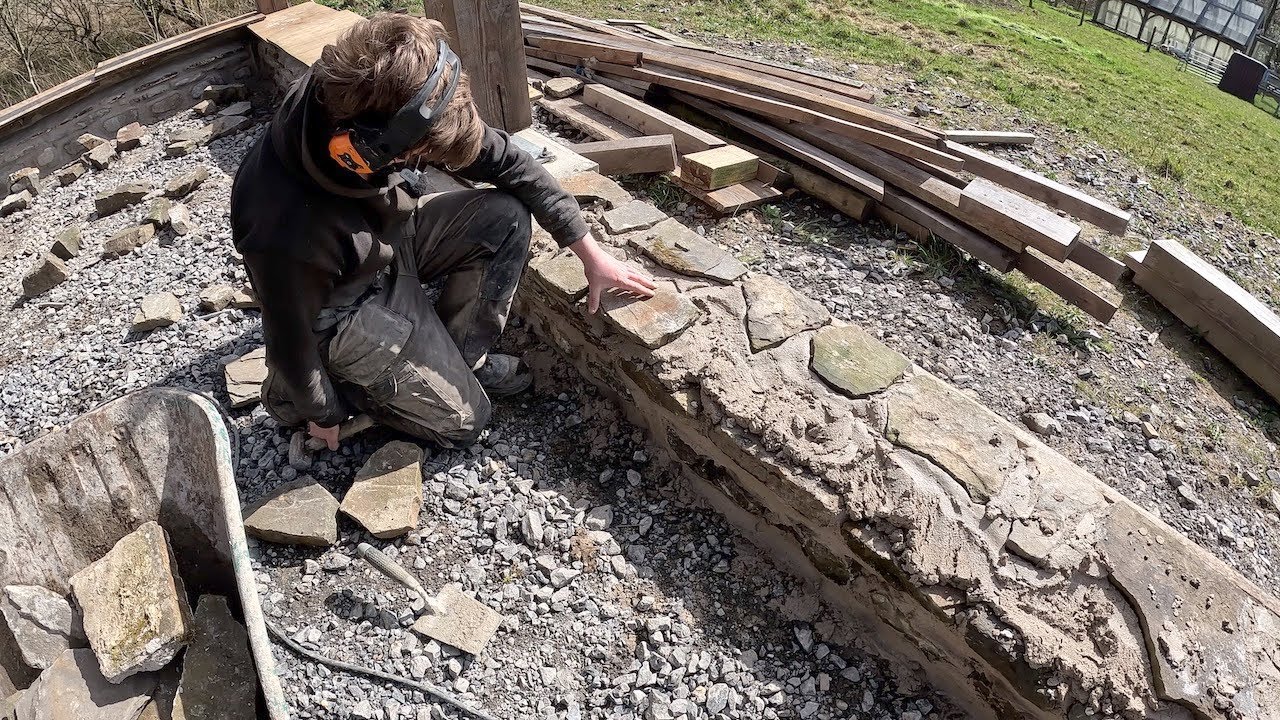 Сарай с деревянным каркасом, часть 23, каменные стены