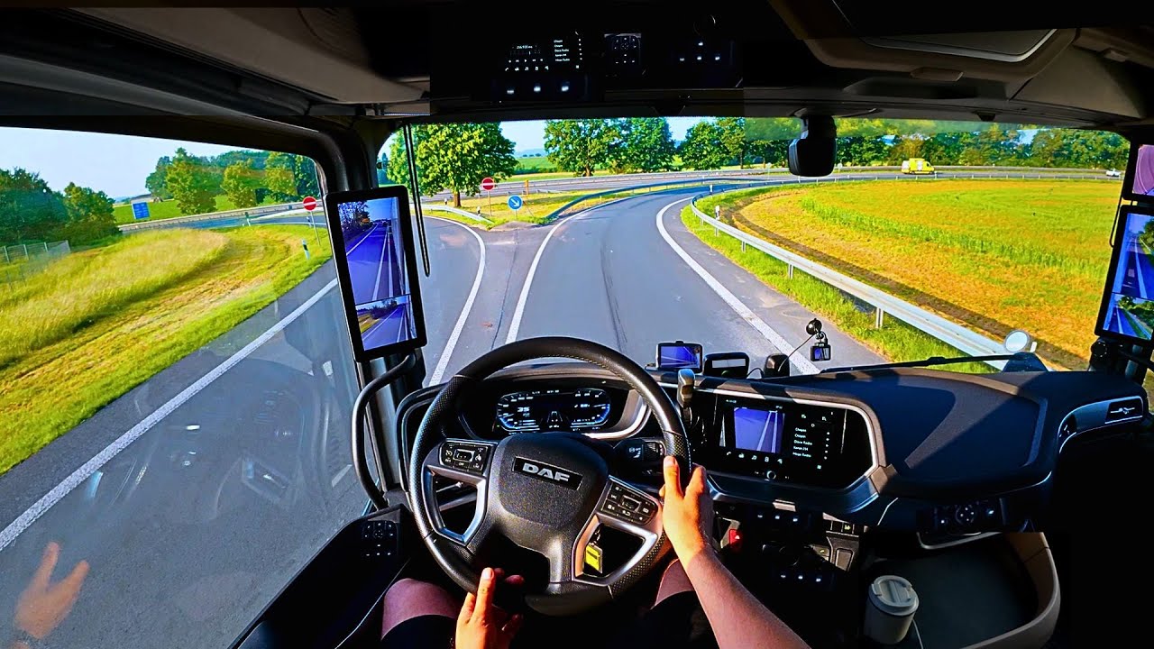 Truck drivers earn money in difficult conditions alone and are exposed to danger on the roads 4K