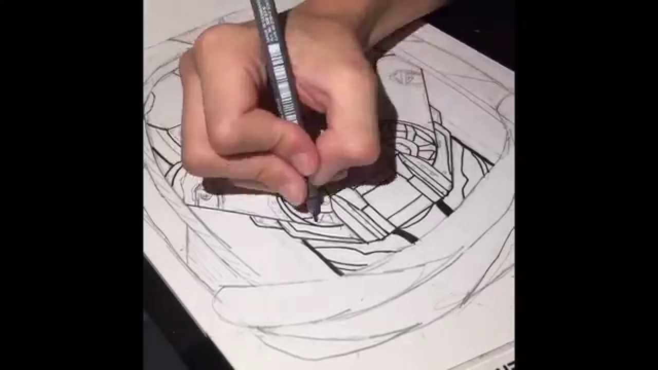 Hunter sketching and inking art