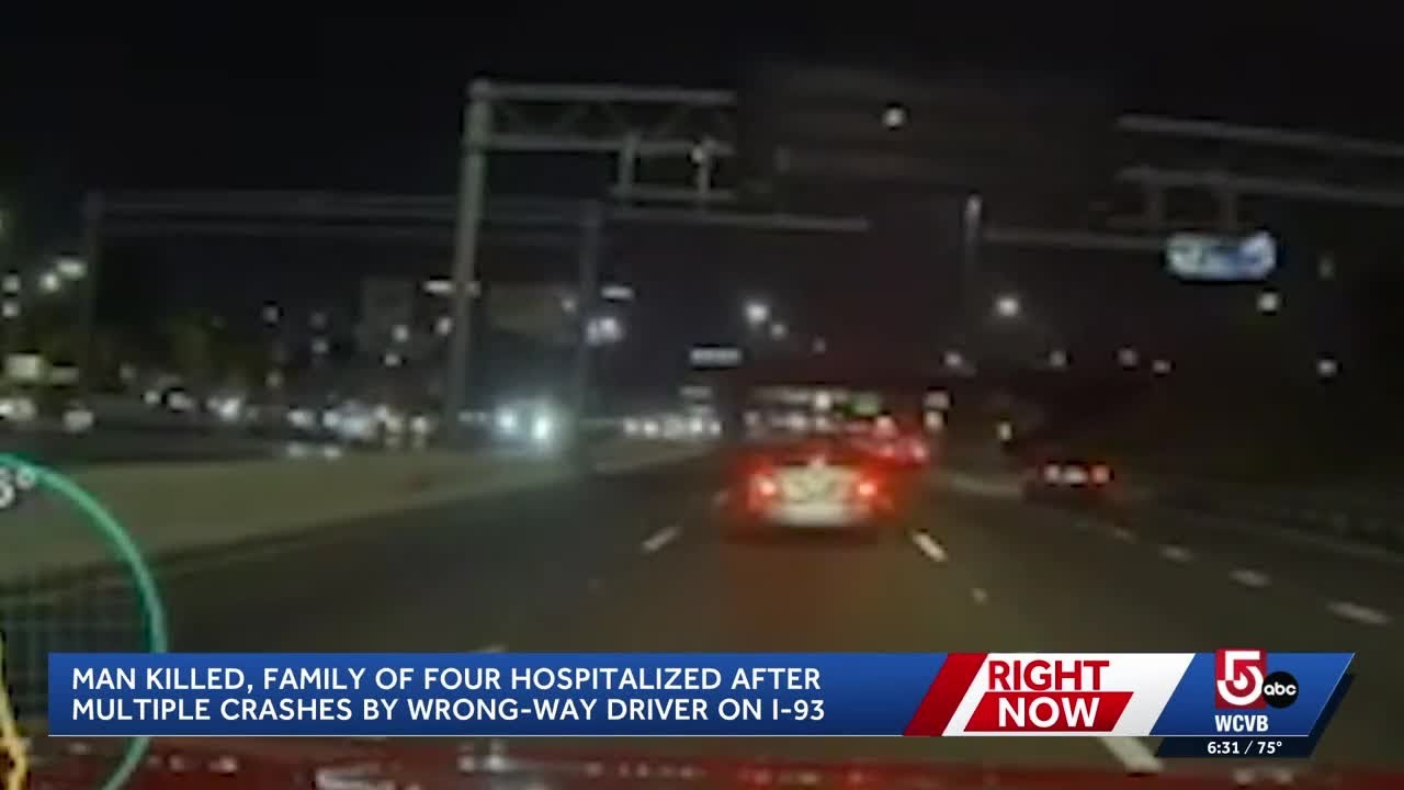 Man killed, family of 4 injured in Boston wrong-way driver crash