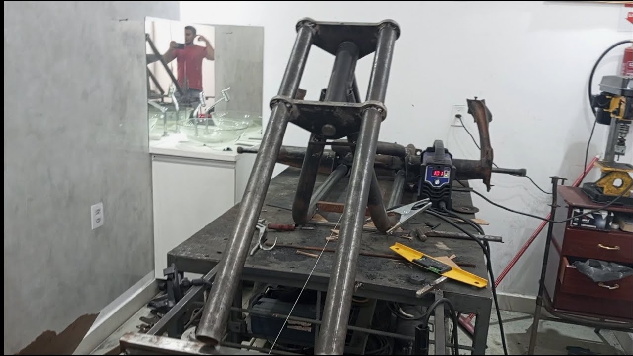 triciclo artesanal (parte 2) suspensão dianteira
