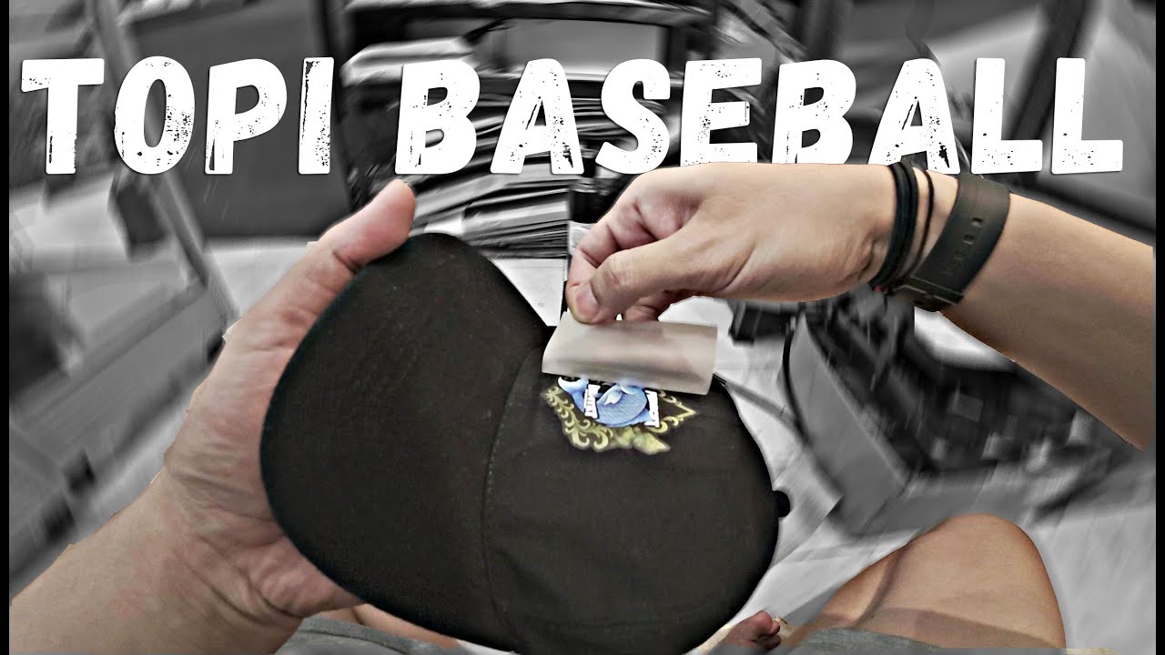 Cara Press Sablon DTF di Topi Baseball Model Jahitan Tengah