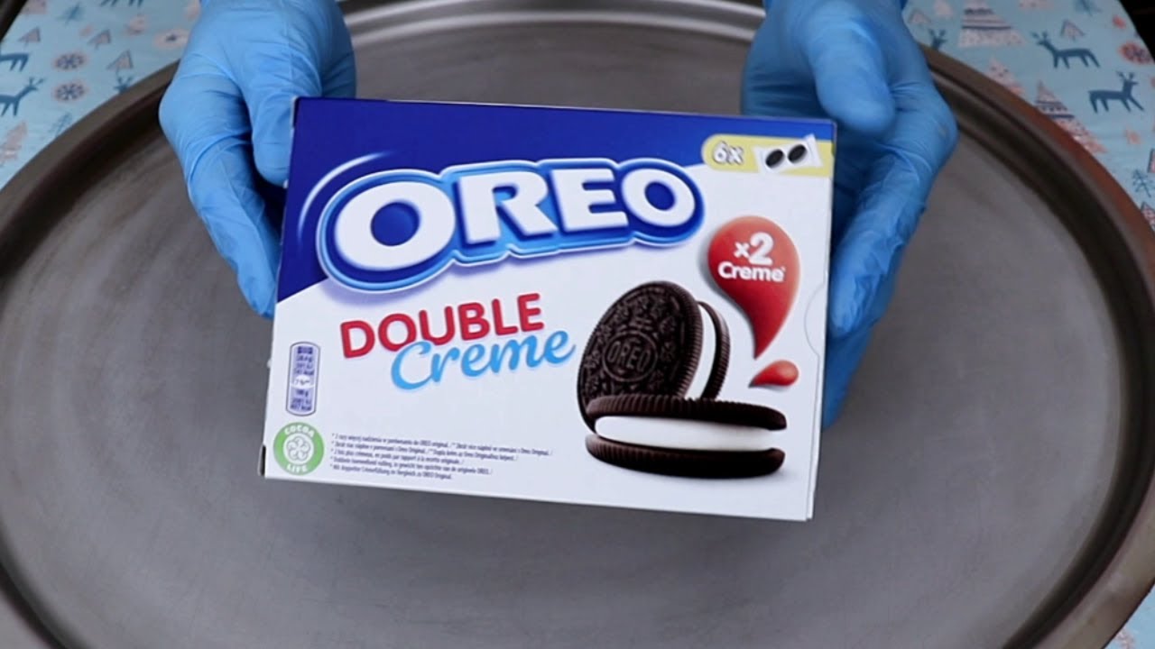 Crazy OREO Experiment. Ice cream with Oreo double cream! Ice Cream Roll / ASMR Video