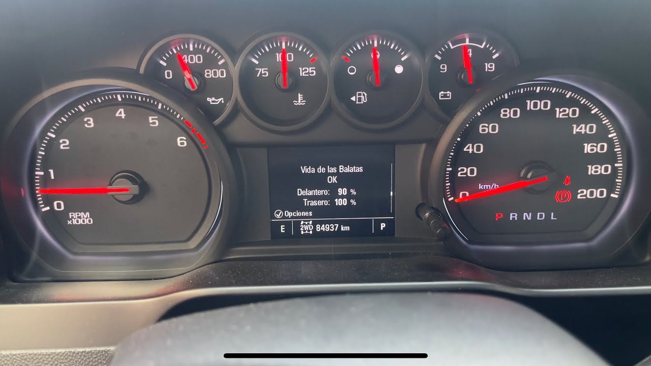 Reset monitor vida útil de balatas Chevrolet silverado 2020