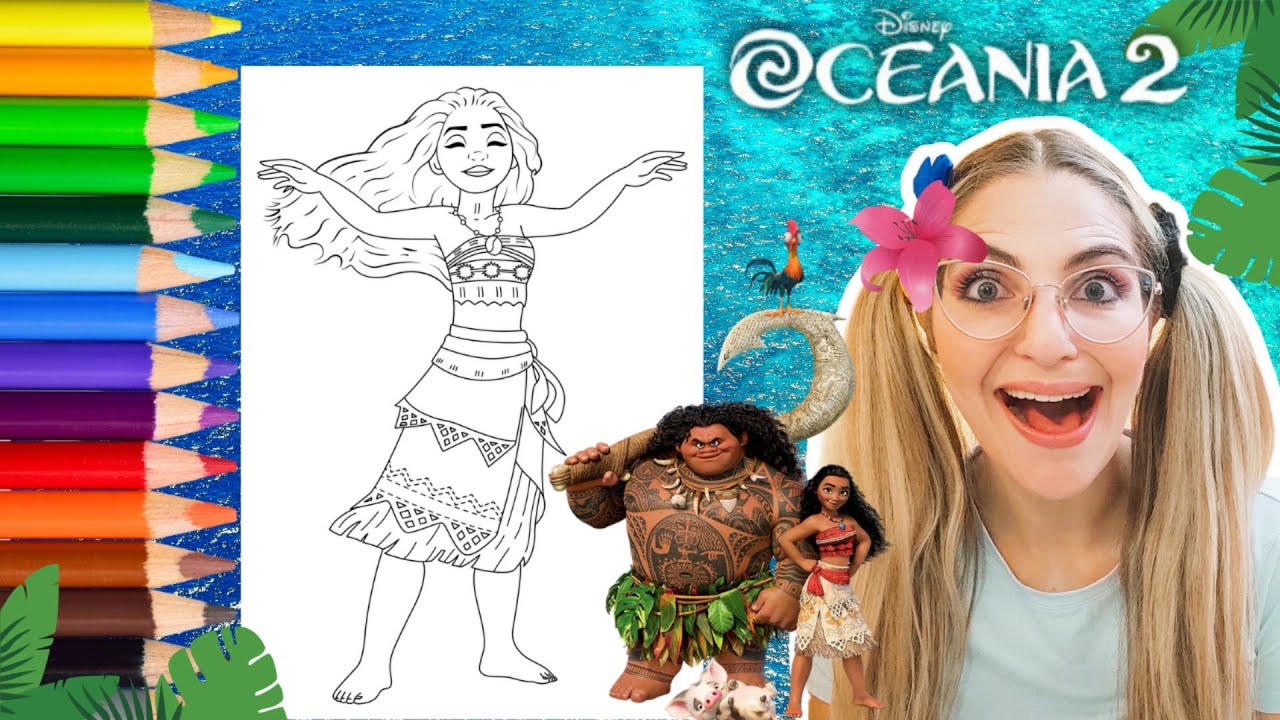 Coloriamo VAIANA di OCEANIA 2 della Disney🌺 | Insieme a MAGICA A