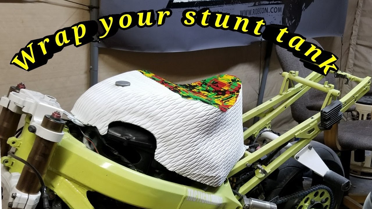 Wrapping a f4i stunt tank in hydroturf or ht moto. Using dankwheelie's old f4i tank