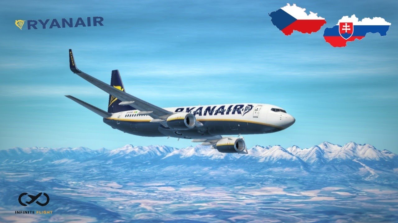 [4K] Infinite Flight | Single Shot | Prague (PRG) - Košice (KSC) | Ryanair | Boeing 737-800