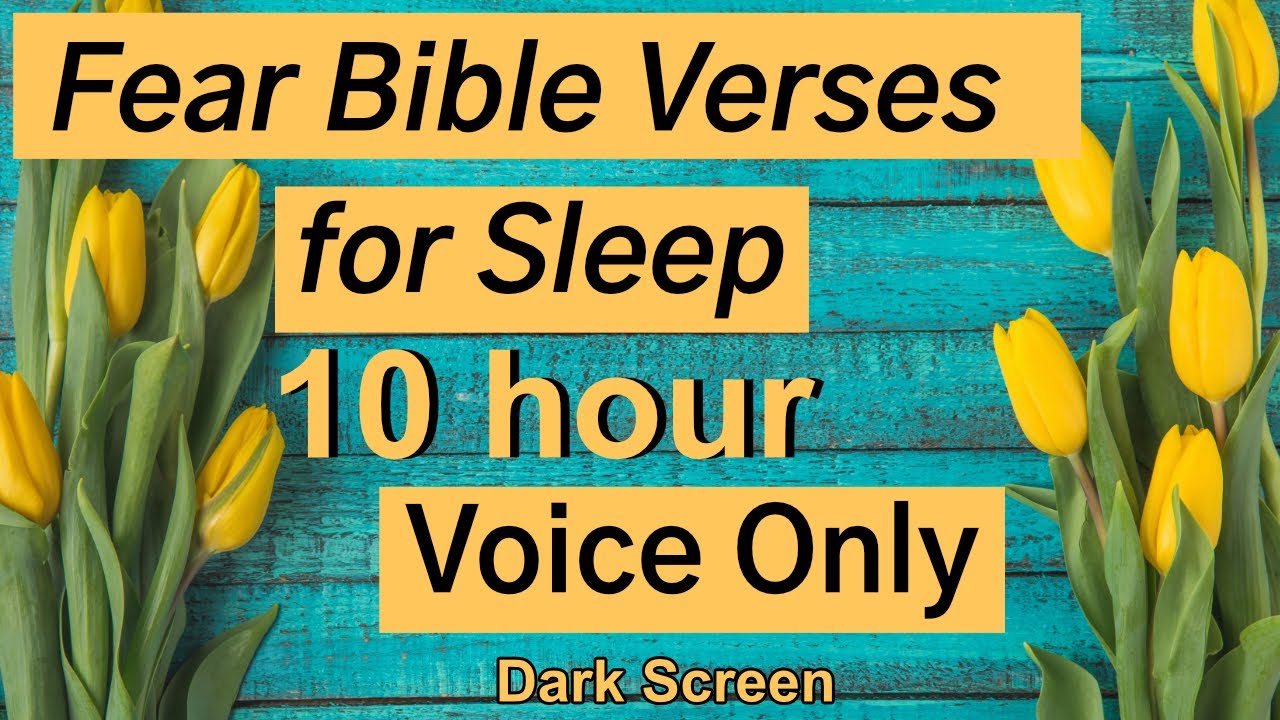 Fear Bible Verses for Sleep Voice Only *10 Hour Relaxation Music*  Dark Screen