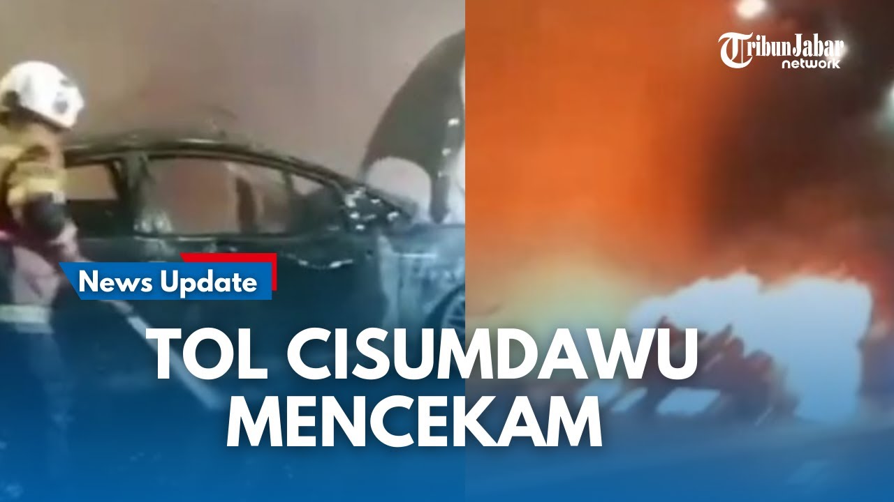 MENCEKAM !!! Detik-detik Mobil Terbakar di Dalam Terowongan Tol Cisumdawu