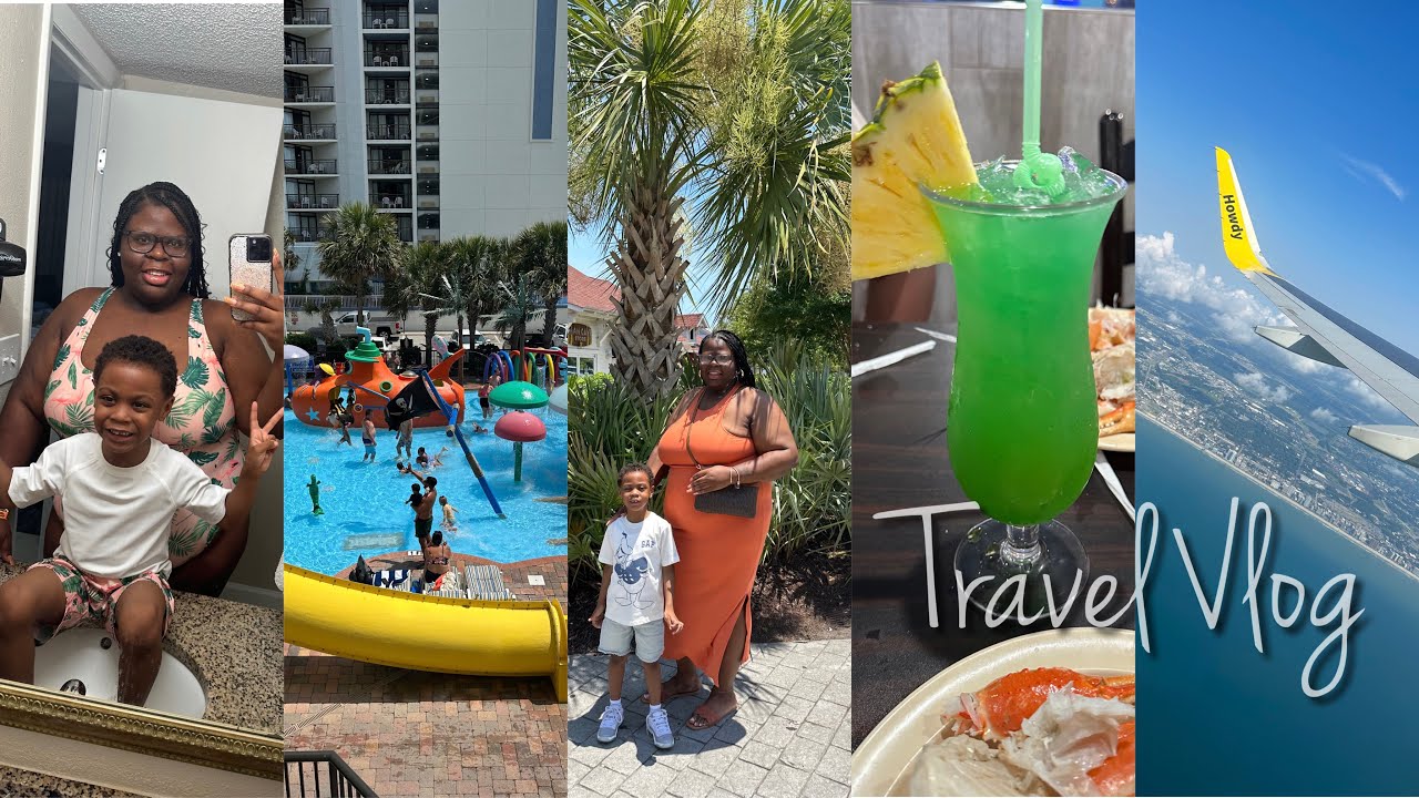 SINGLE MOM TRAVEL VLOG | WE TOOK OUR FIRST PLANE RIDE TO&hellip;ROOM TOUR , BEACH, POOL, ARCADE & MORE !!!