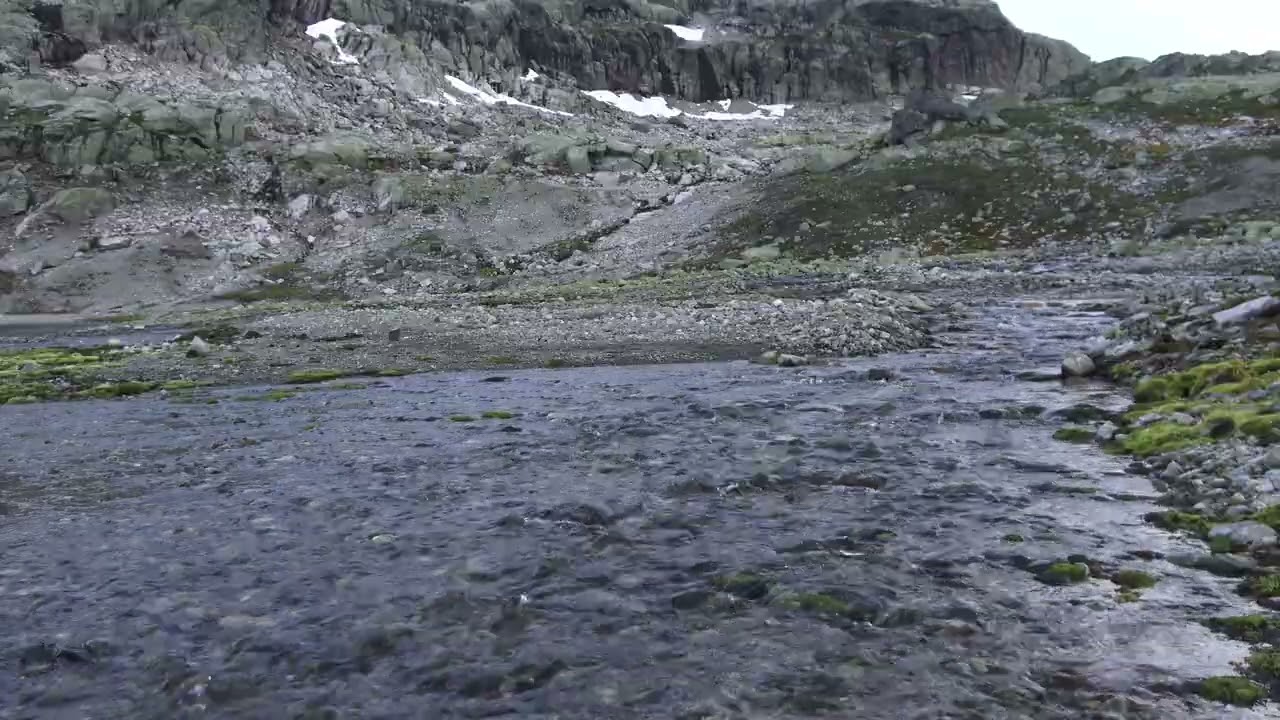 1 Hour 4K relaxing video of small mountain river