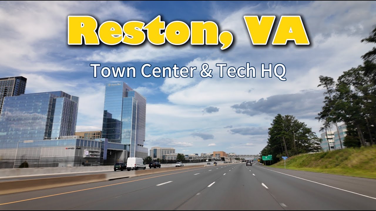 4K Driving Tour of Reston, Virginia | Town Center, Tech Headquarters & Toll Road 267