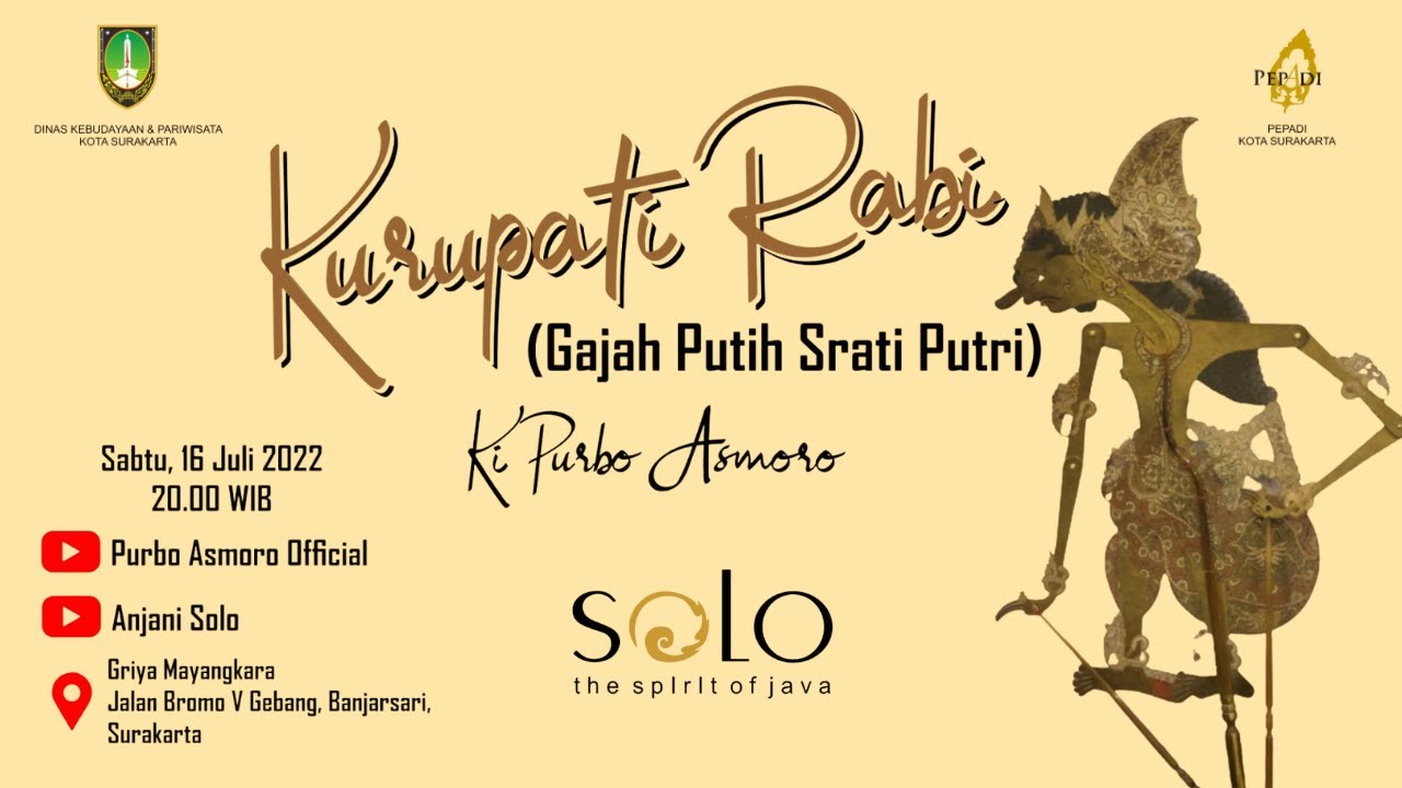 #LiveWayangKulit Ki Purbo Asmoro - Lakon KURUPATI RABI (Gajah Putih Srati Putri)