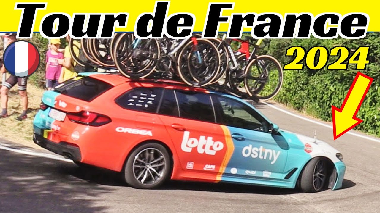 Tour de France 2024 Support Cars Scrape Compilation - Skoda Superb, BMW 5 Touring, Audi A6 & More!
