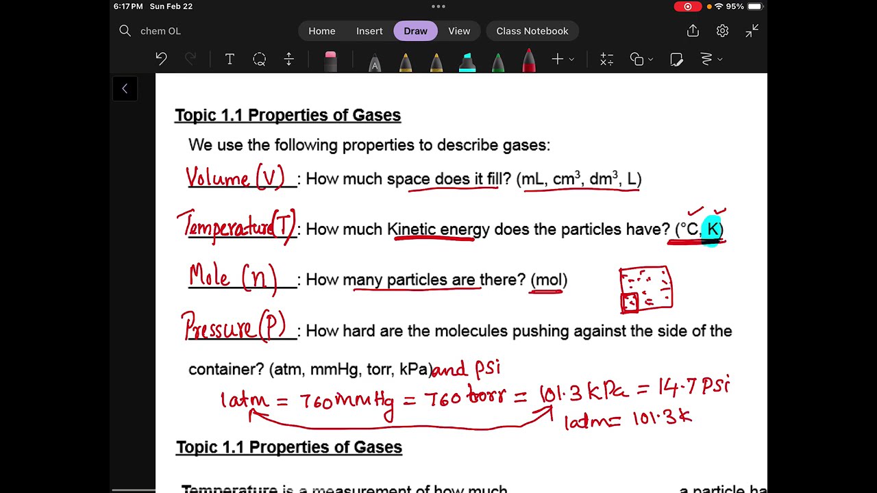Topic 1.0 and 1.1 Properties of Gases