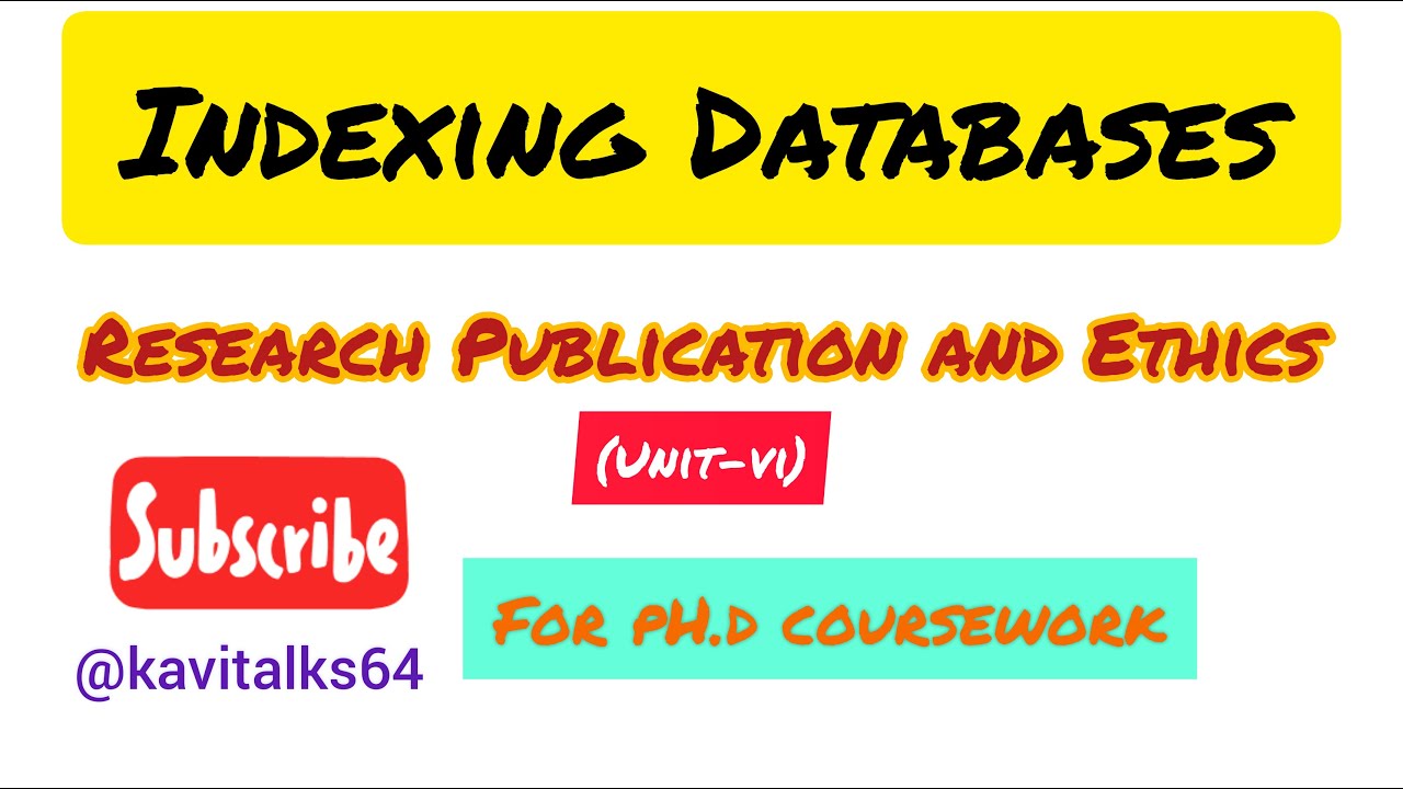 Indexing Databases | Databases in Research | Research Publication&Ethics | #research #researchethics