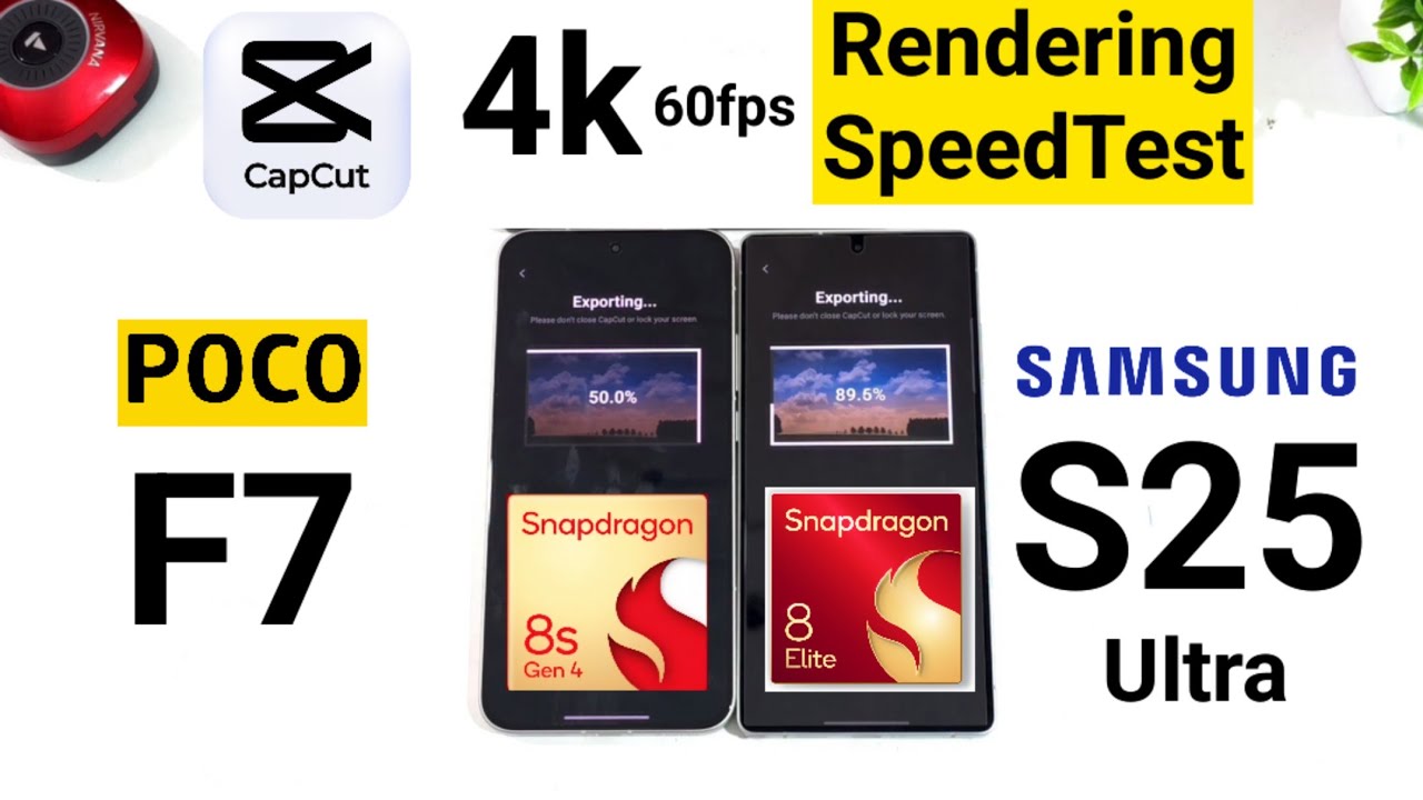 POCO F7 против S25 Ultra: тест скорости рендеринга видео 4K 60 кадров в секунду 🚀🚀🚀🔥🔥🔥 