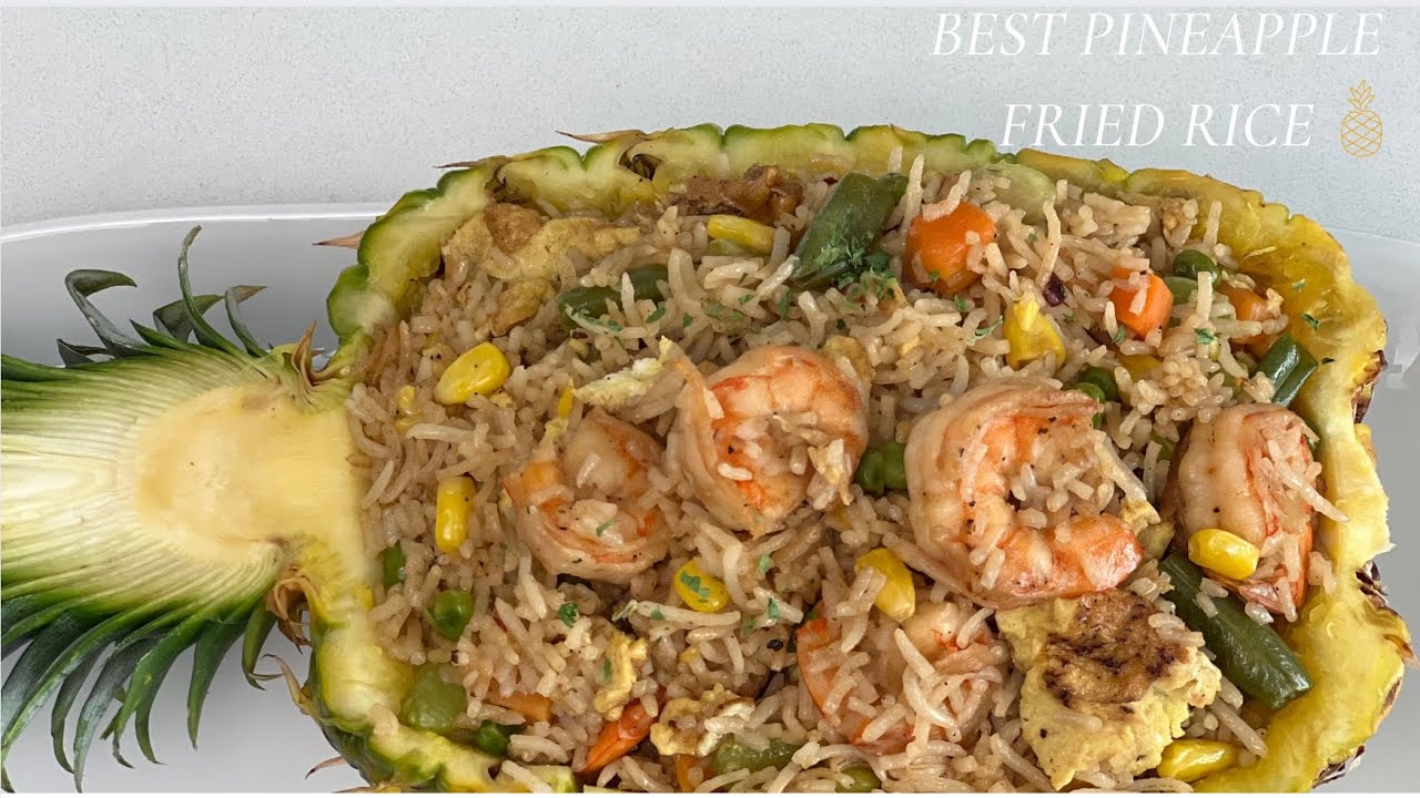 The BEST Pineapple Fried Rice|Recipe in a Pineapple Bowl 🍚🍍🥰|Salmana xoxo