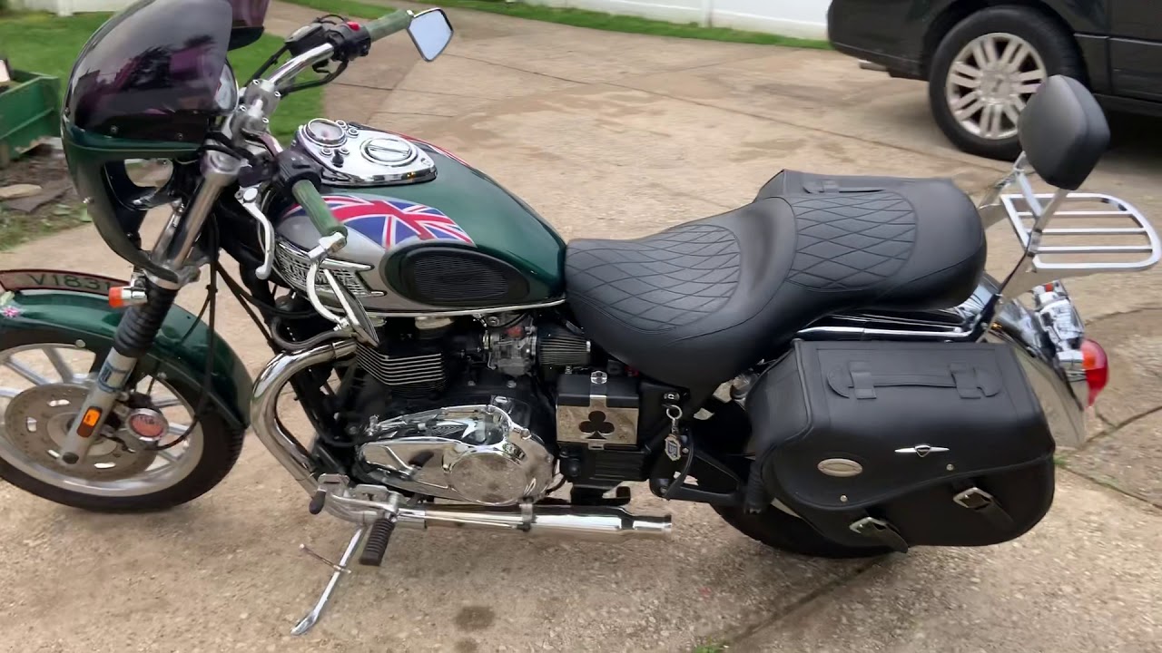 May 10, 2019 - 2007 Triumph Bonneville America Custom, start up, shut down, and walk-around.