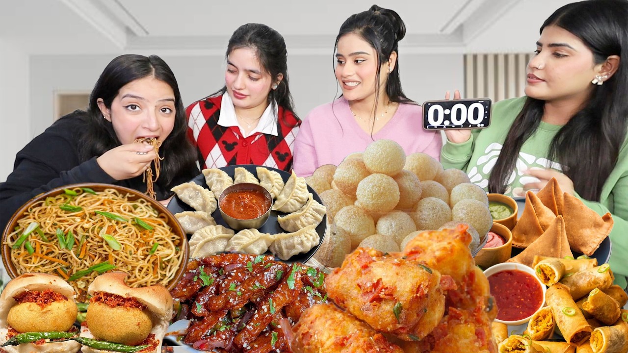 Guess the Riddles Food Challenge | Golgappa | Momos | Chilli Potato | Veg chowmein | Food Challenge