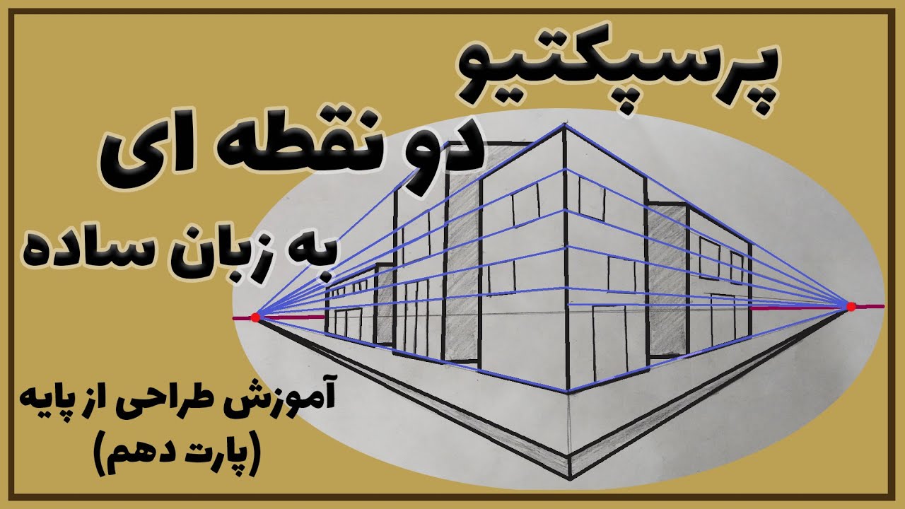 آموزش پرسپکتیو دو نقطه ای به زبان ساده / آموزش طراحی از پایه پارت دهم