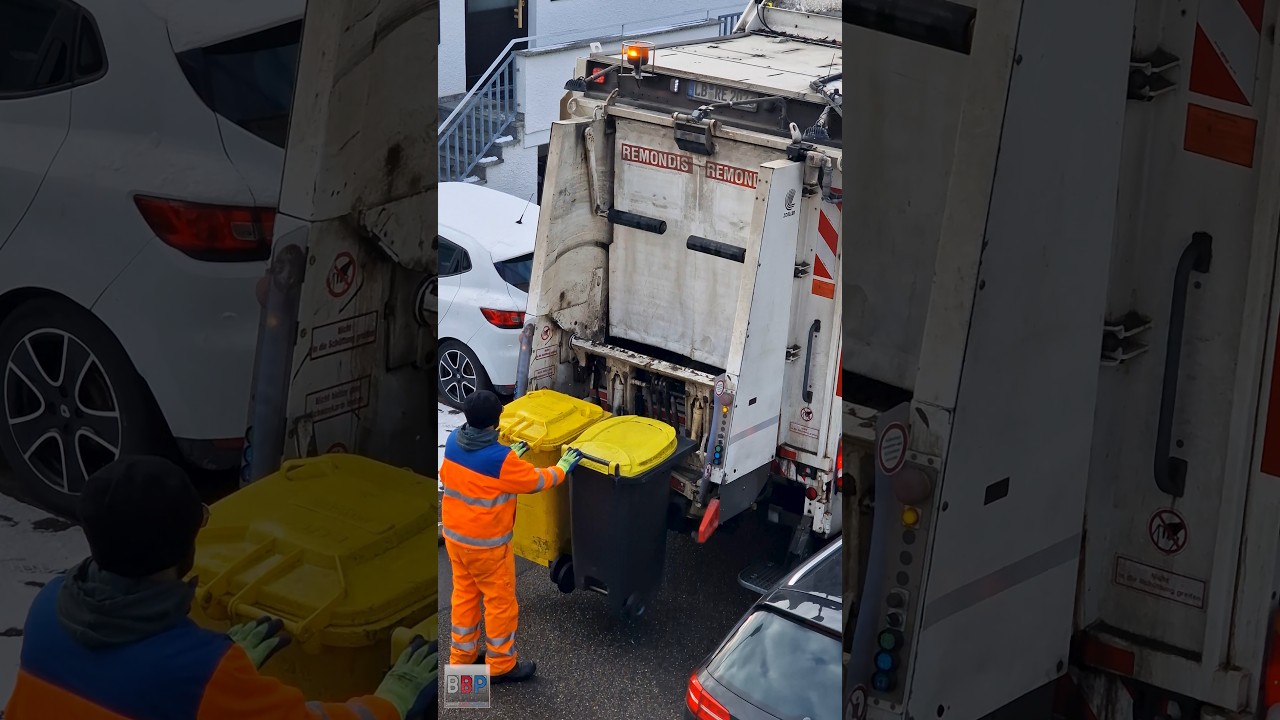 MAN / Zoeller M&uuml;llwagen  - Leerung Gelbe Tonne