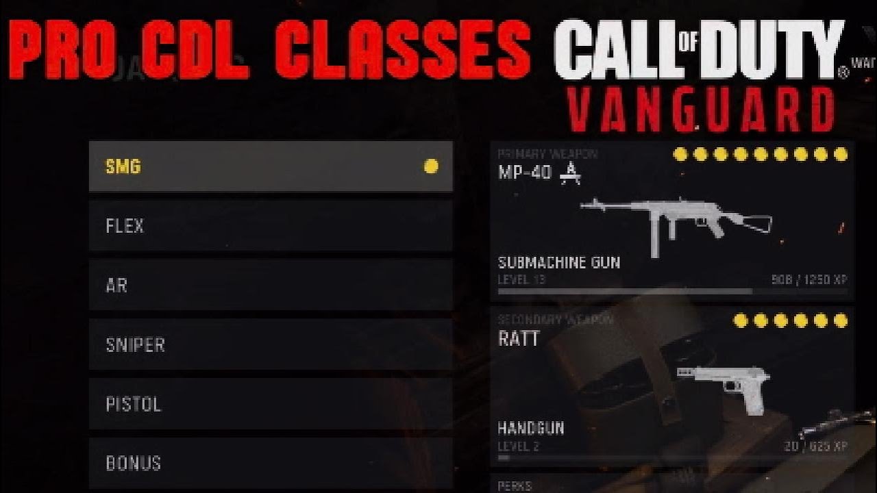 CDL CLASSES VANGUARD - PRO LOADOUTS