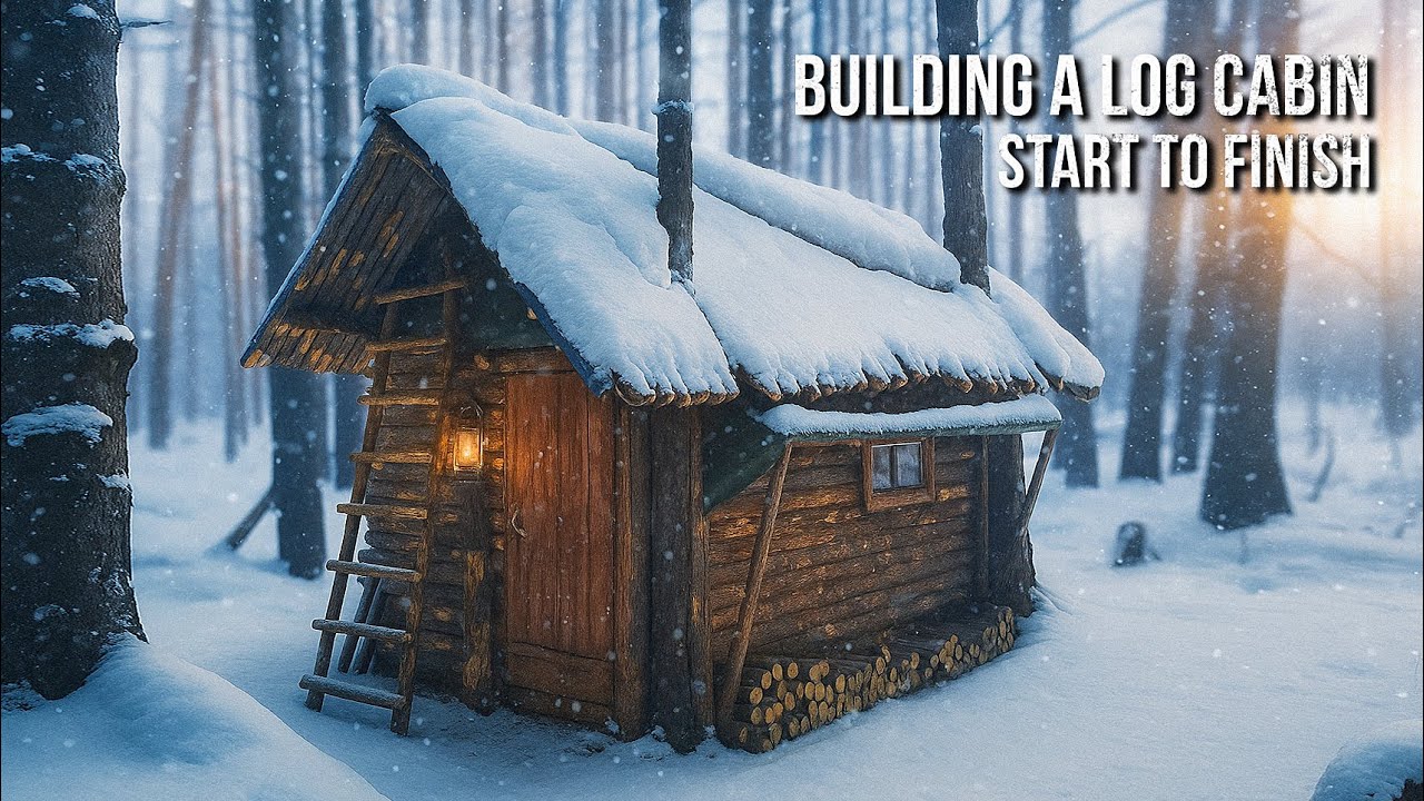 I build my first log cabin. From start to finish. 6 months in 40 minutes.