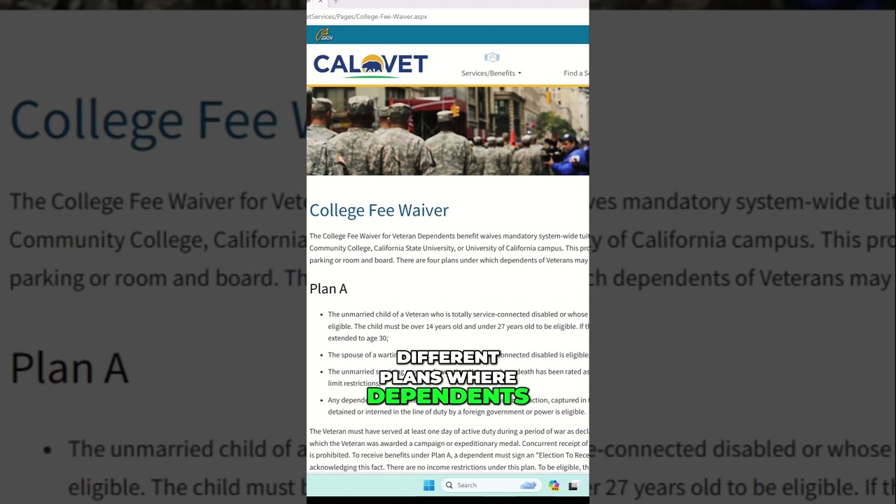 Don't Miss out on CALVET College Fee Waiver