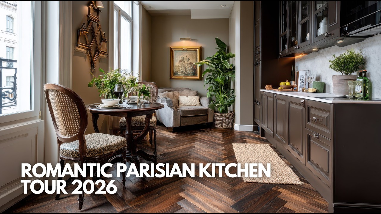 Romantic Parisian Kitchen Tour 2026 | Mocha Brown & Linen White Cozy Parisian Vibes