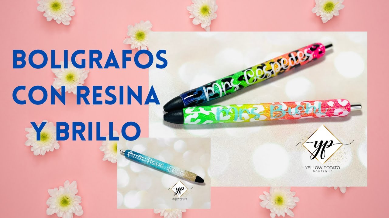 BOLIGRAFOS DE RESINA Y BRILLO / LAPICEROS LAPICES CON BRILLO Y EPOXI/ GLITTER AND EPOXY PEN TUTORIAL