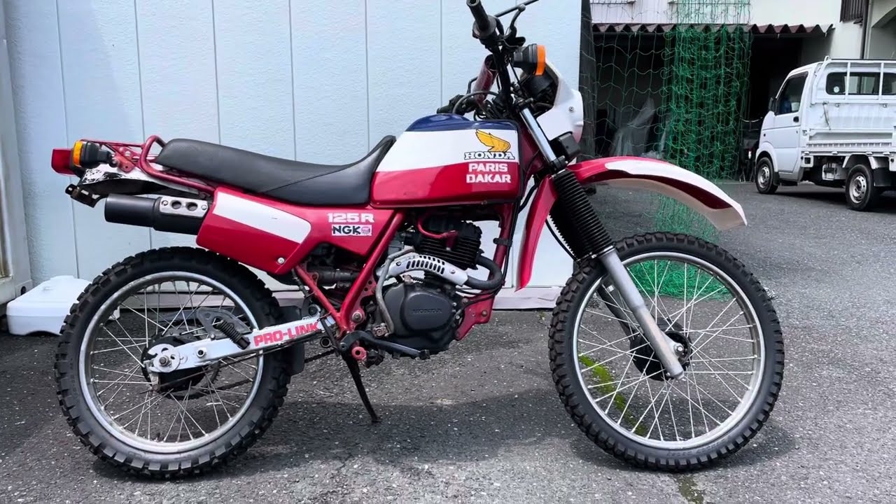 HONDA、XL125R、パリダカ、ホンダ、6速、原付2種、ツーリング、キャンプ、林道、いい日、旅立ち、テント、焚き火、薪、斧、いいとこ取り