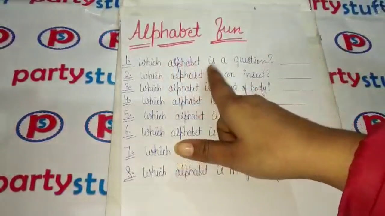 Language - Answer with an Alphabet Fun Quiz - Kitty Game, Paper Game, Party Game