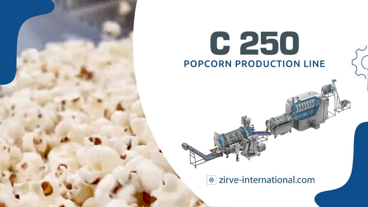 Zirve Extrusion | Natural Popcorn Production Line 250 kg/h | Air-Popped, Oil-Free Industrial System