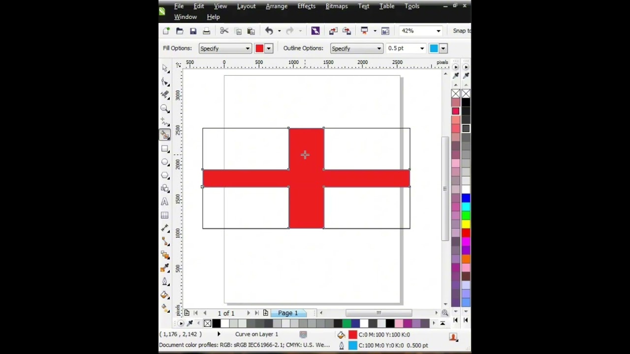 Create England flag in CorelDraw |Coreldraw tutorial CorelDraw