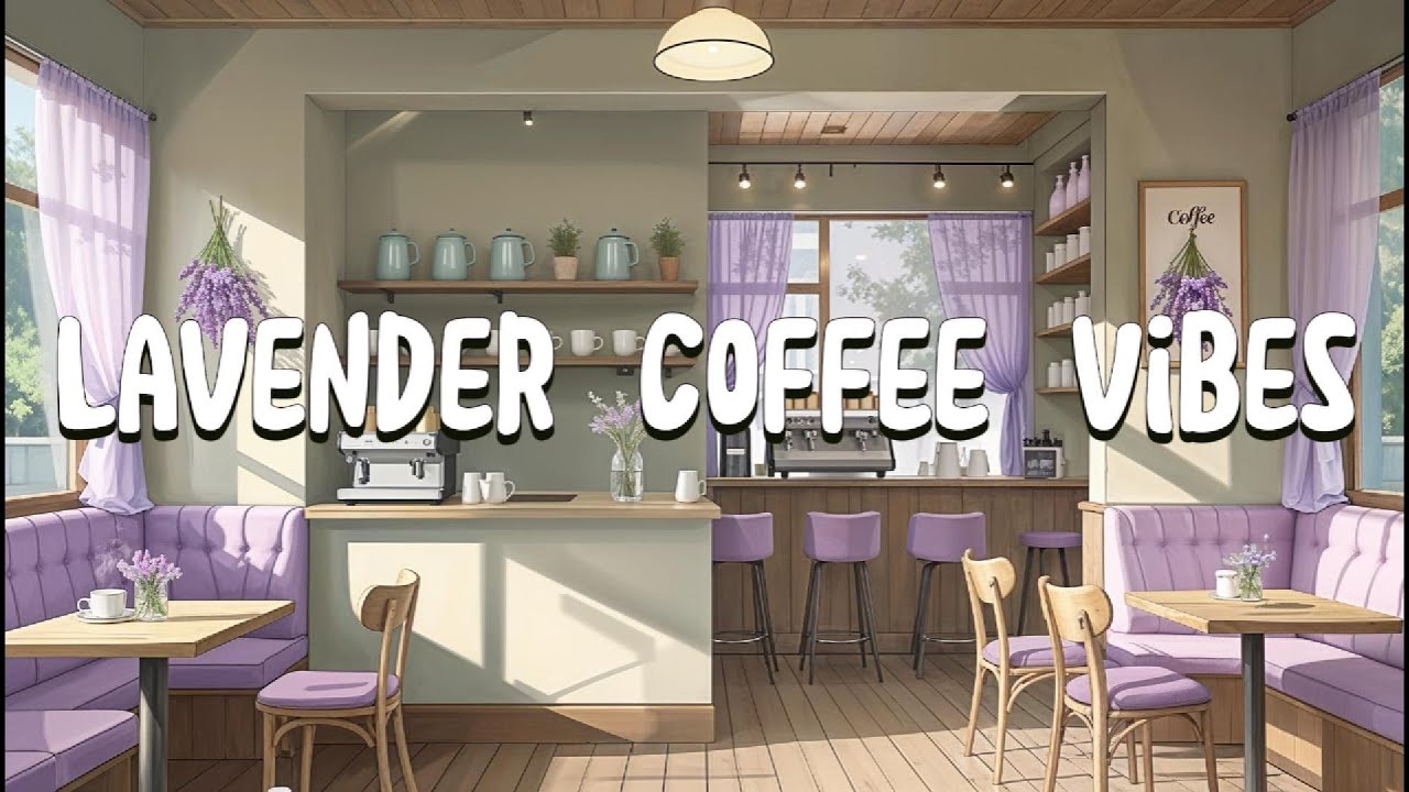 Lofi Lavender Coffee Shop Ambience ☕ | Relaxing Cafe Background with Gentle Music