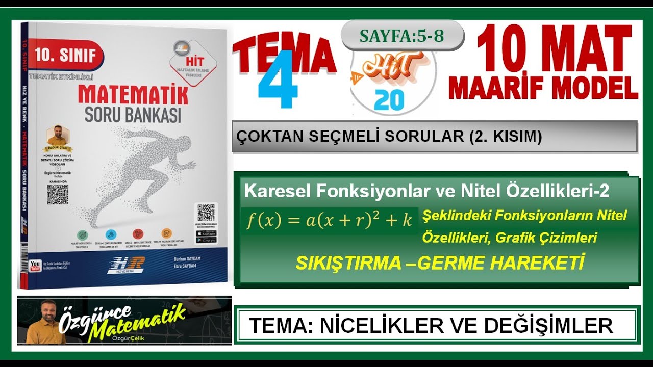 Hız ve Renk MAT_10/HİT_20---2. KISIM  (Karesel Fonksiyonların Nitel özellikleri-2)