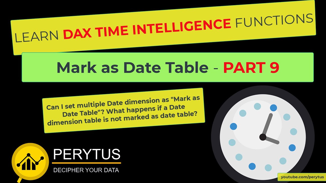 Learn why marking a Date dimension as date table is critical to use DAX Time Intelligence functions