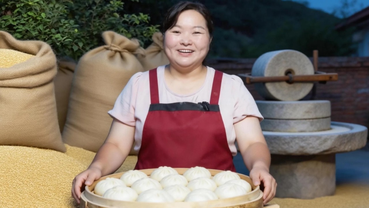 【陕北霞姐】霞姐为你展示小麦变成面粉的全过程。新磨出来的面粉制成馒头香极了！