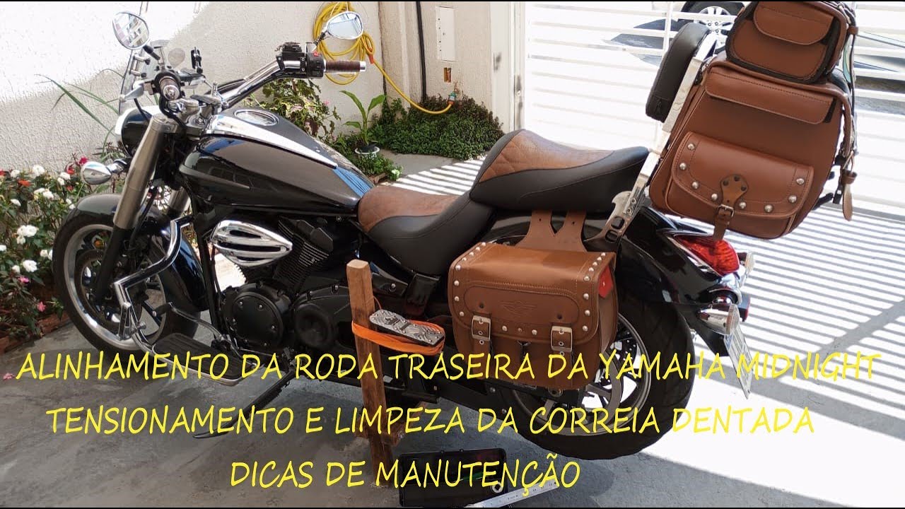 ALINHAMENTO DA RODA TRASEIRA, TENSIONAMENTO E LIMPEZA DA CORREIA DA YAMAHA MIDNIGHT STAR.