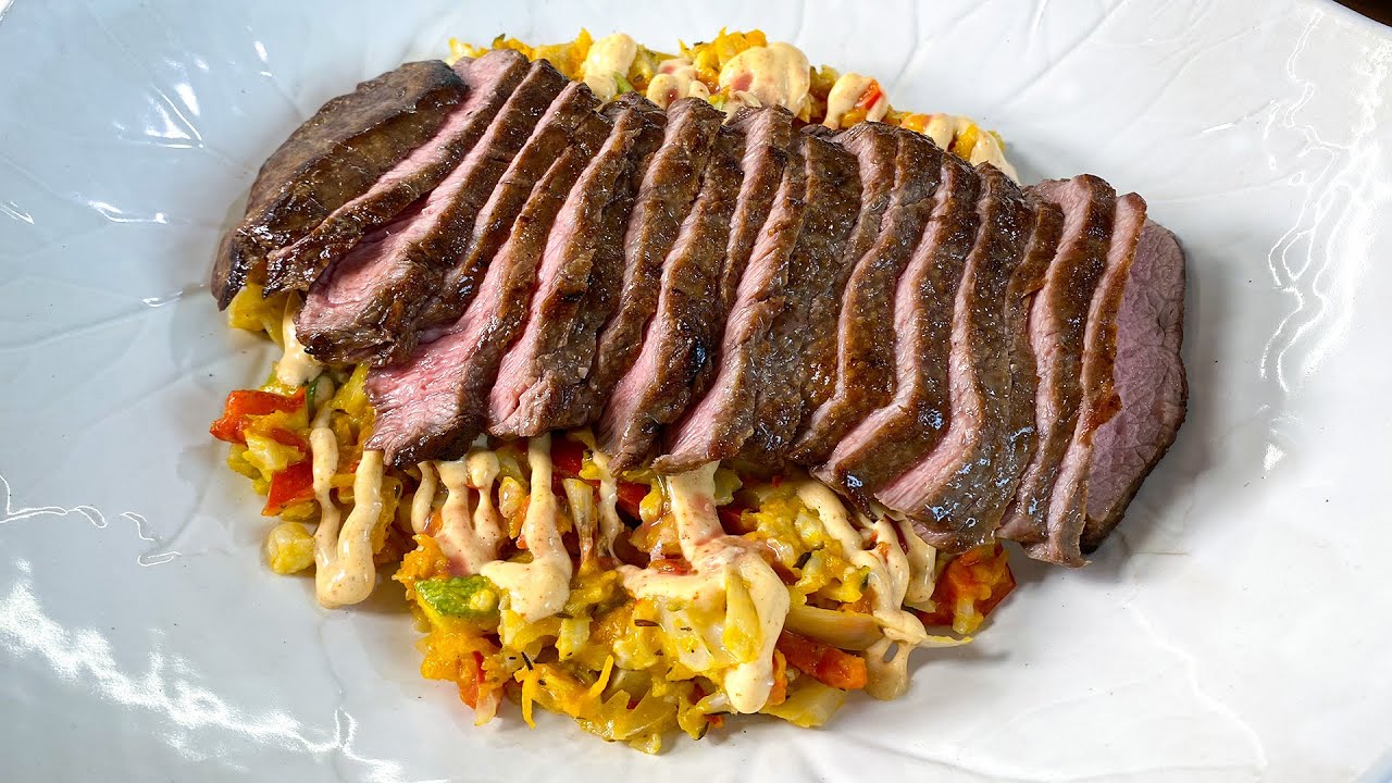 Стейк Вегас с гарниром