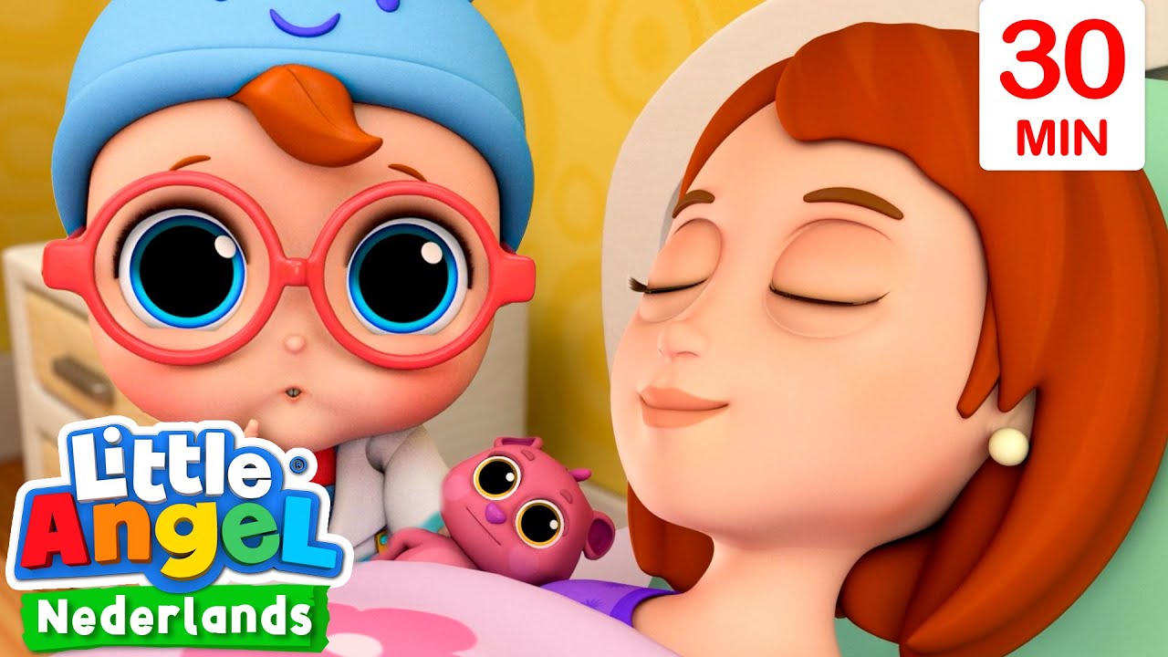 Zieklied (Mama wordt ziek) | Kinderliedjes met Baby John | Little Angel Nederlands