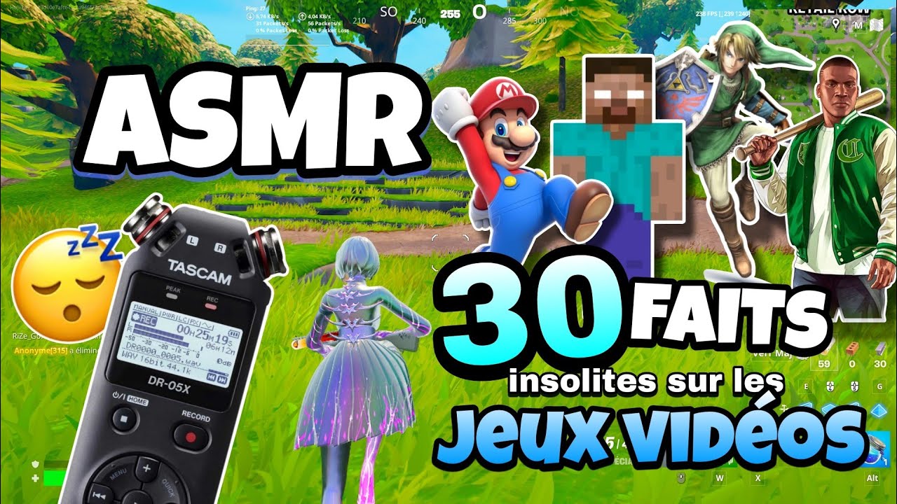 ASMR Fran&ccedil;ais &bull; 30 FAITS INSOLITES sur les JEUX VID&Eacute;OS ! 😴💤 (Chuchotements puissants et purs)
