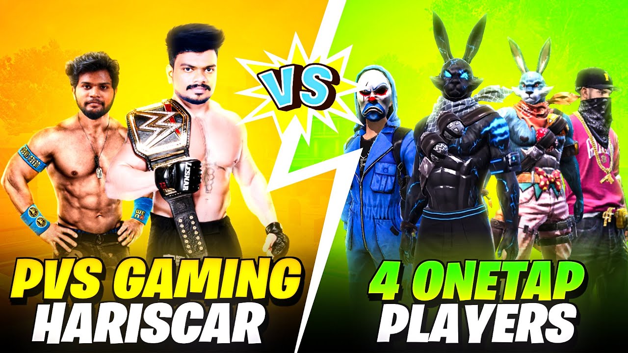😂 HARISCAR x PVS GAMING vs 4 ONE TAP PLAYERS IN TAMIL | Funny CLASH SQUAD Tips & Tricks