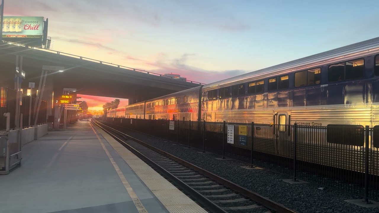 The arrival & departure of Amtrak 587 at Anaheim train station ft. Amtrak 586 on 3/13/26