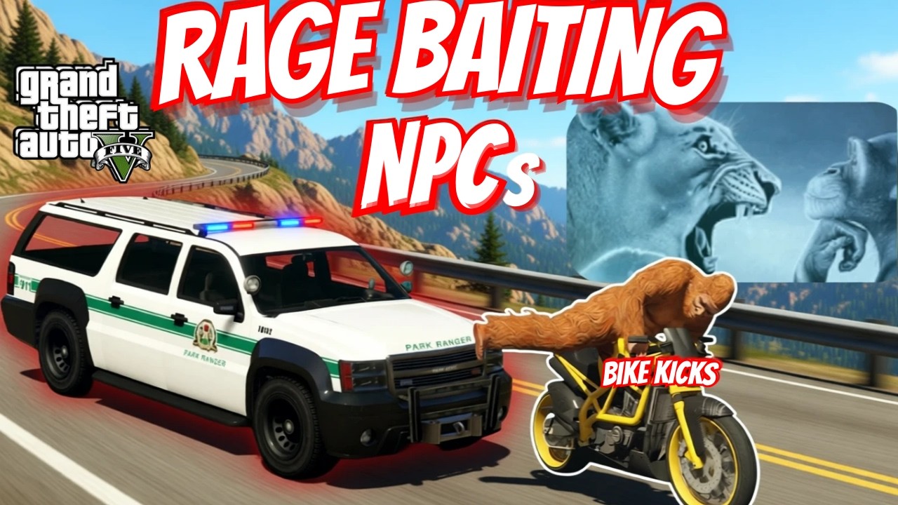 GTA 5: Nine Minutes of the Funniest *Rage Baiting* using BIKE KICKS