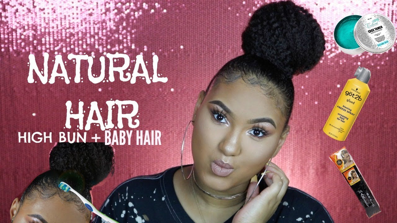 Sleek HIGH Bun on Short Natural Hair + 
