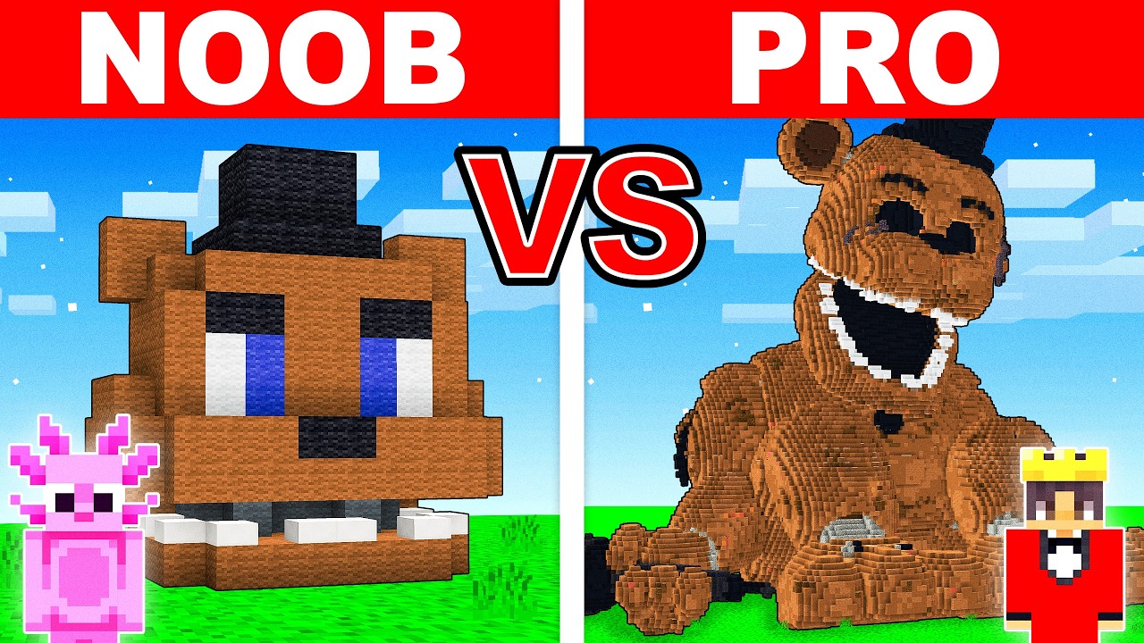 Mongo and Axy FNAF Build Challenge in Minecraft!
